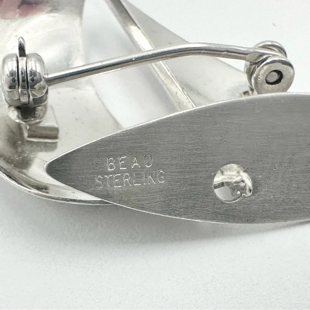 Beau Sterling Silver Vintage Sailboat Brooch Lapel Pin